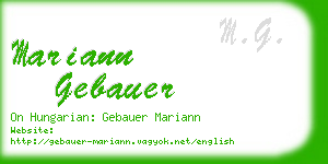 mariann gebauer business card